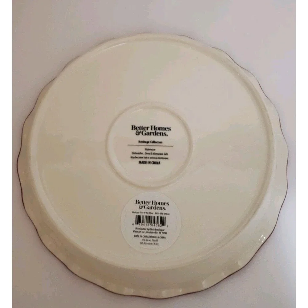 Better Homes Gardens Heritage Tree Winter Forest Deep Dish Pie Plate 10